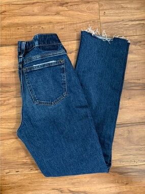 Abercrombie & Fitch Dark Indigo Mid-Rise Straight Jeans